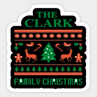 Family Christmas - Groovy Christmas CLARK family, Family Christmas T-shirt, Pjama Sticker